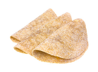 Folded whole wheat tortillas