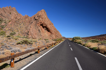 Mountain road in Teide National Park, Tenerife