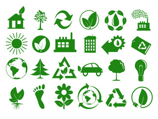 Set of 24 (twenty four) of eco icons