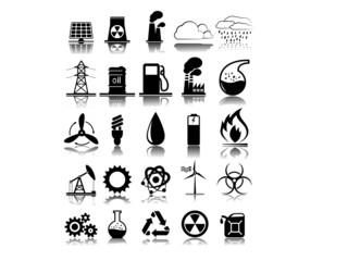 Set of twenty five 25 industrial icons