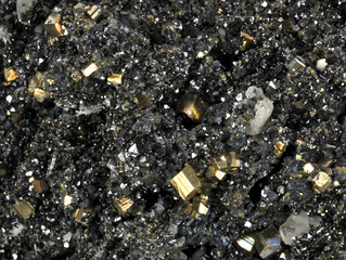 Pyrite and galena absorbed by quartz a beautiful piece