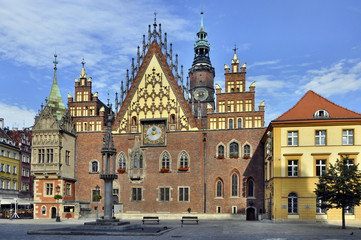 Naklejka premium Town Hall in Wroclaw, Poland
