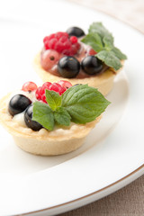 Indiviual freshly baked fruit tartlets