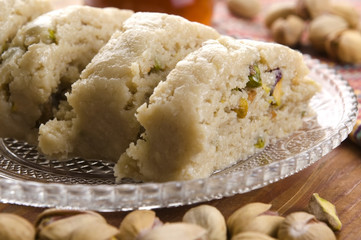 Homemade Halvah with Pistachio Nut