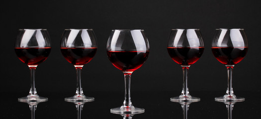 Wineglasses isolated on black
