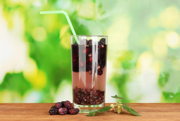 Glass of refreshing mulberry juice