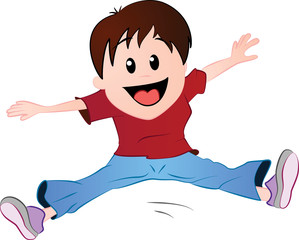 Cartoon boy jumping