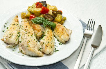 fish fillet with vegetables