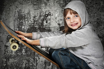 girl with skateboard