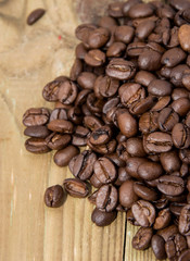 Wooden Table with Coffee Beans