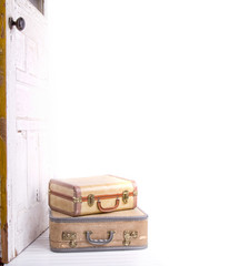 two vintage suitcases