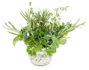 Different Herbs in a glass