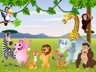 Bande dessinée drôle d& 39 animal de safari