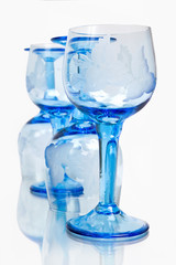 Wine glasses isolated on a white background