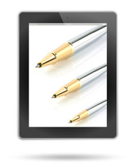 tablet pc, isolated on background white