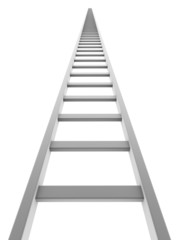White ladder going up isolated