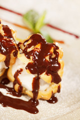 profiteroles with ice cream