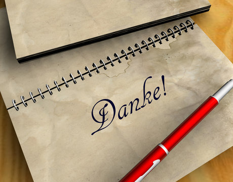 3D Notizblock - Danke
