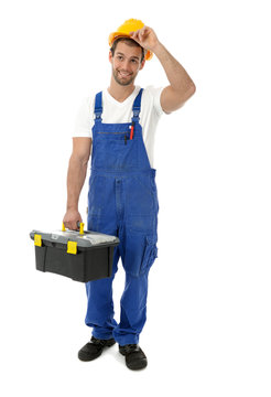 Handwerker mit Werkzeugkoffer