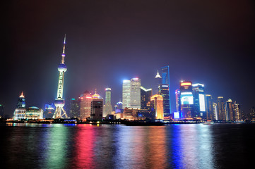 Obraz premium Shanghai night panorama