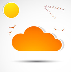 Abstract autumn cloud and sun. Vect