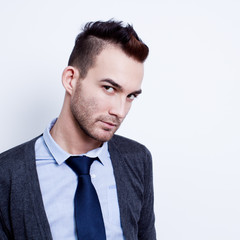 closeup portrait of modern stylish man