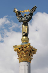 The Independence monument in Kiev. Downtown of a capital