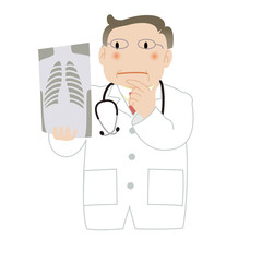 レントゲン写真を見る医師