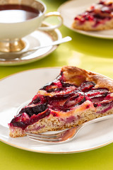 Delicious plum cake with organic plum