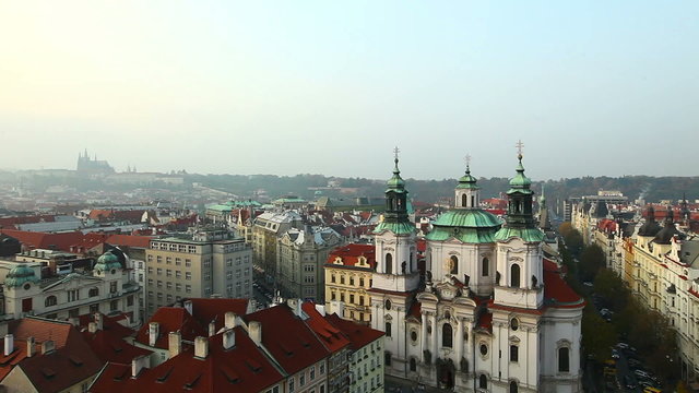 View from tower on prague cental square