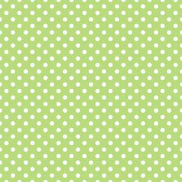 Seamless vector pattern with polka dots on green background