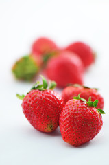 Fresh strawberries isolated on white background