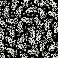Fototapeta premium White flowers on black background