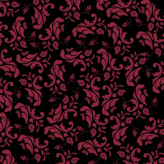 Red flowers on balck background