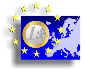 European Union - coins - obrazy, fototapety, plakaty