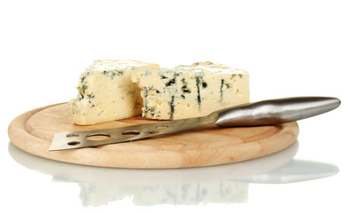 Cheese with mold and knife