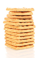 Sweet cookies in stack isolated on white