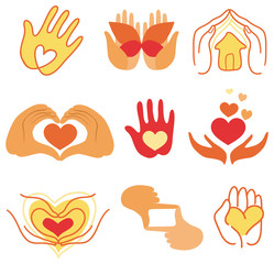 Vector collection of love signs