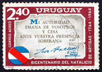 Postage stamp Uruguay 1965 Artigas Quotation, Jose Artigas