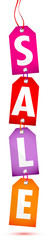4 Hangtags Among Each Other "SALE" Pink/Red/Purple/Orange