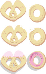 vector sweet buns on a white background