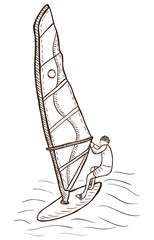 Fototapeta premium Windsurfer drawing
