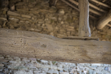 Antique Main beam with woodworm