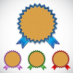 Jeans icon with ribbon