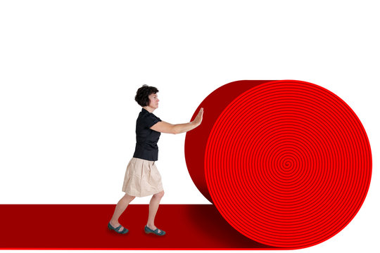 Woman rolls out red role