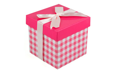 Pink gift box with bow