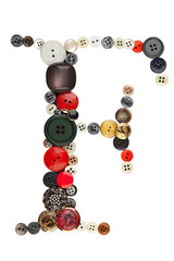 Buttons alphabet: letter F