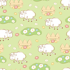 kid seamless with sheep