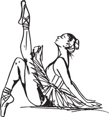Sketch of ballet dancer. vector illustration - 43930034