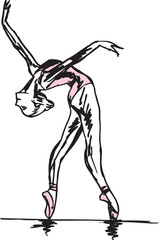 Obraz na płótnie Canvas Szkic baletnica. ilustracji wektorowych